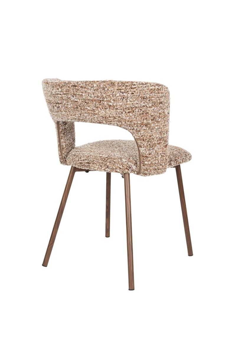 Chaise en tissu marron et métal Arven - The Cool Republic