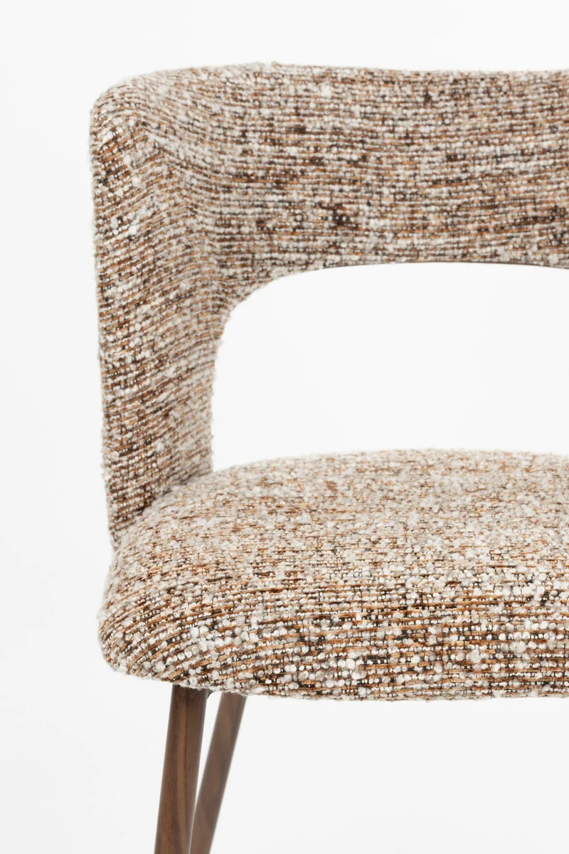 Chaise en tissu marron et métal Arven - The Cool Republic