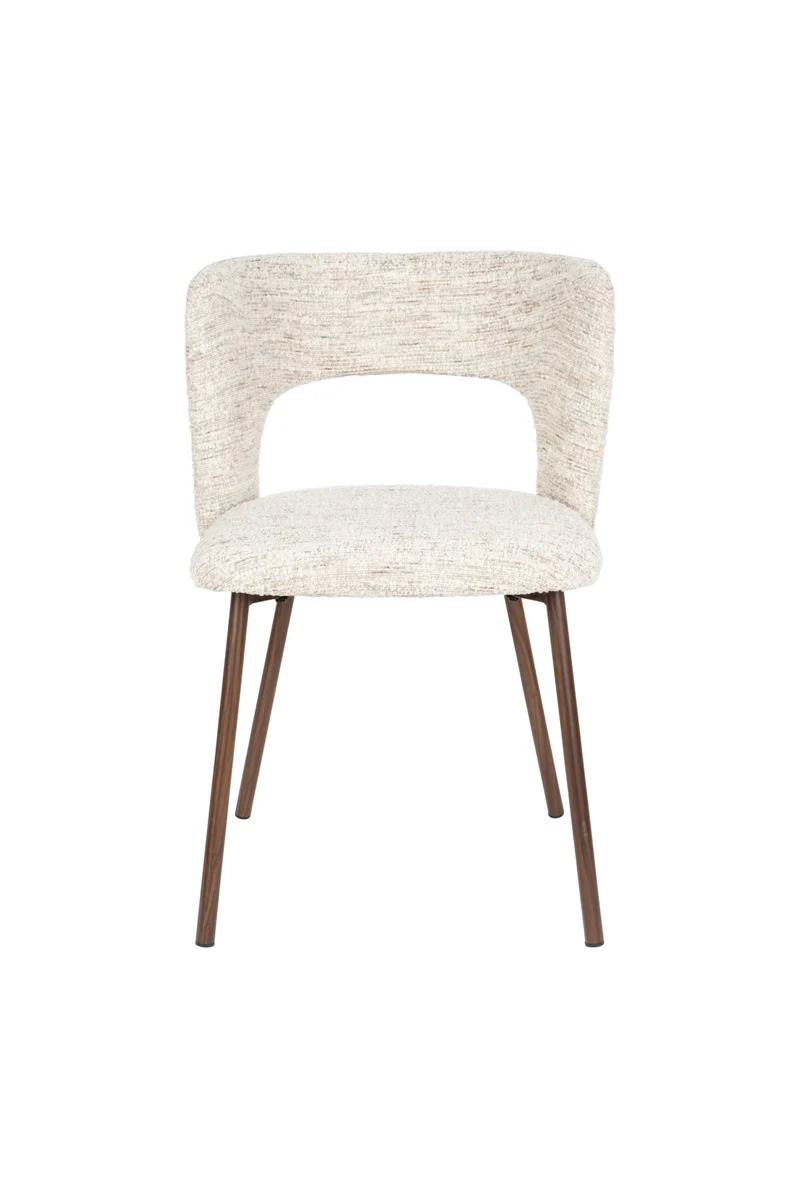 Chaise en tissu beige et métal Arven - The Cool Republic