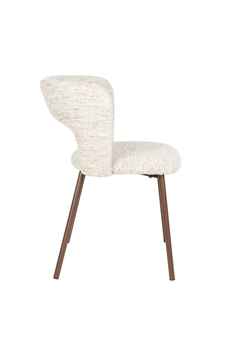 Chaise en tissu beige et métal Arven - The Cool Republic