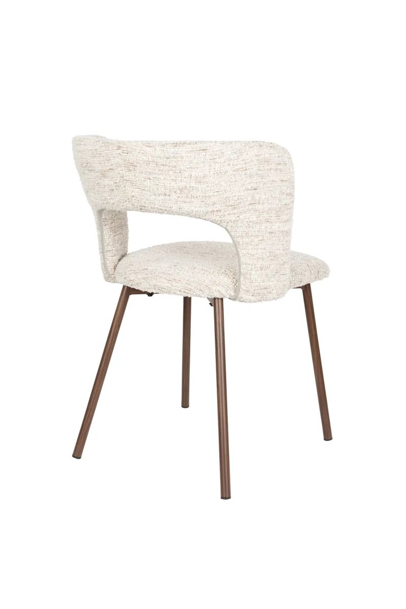 Chaise en tissu beige et métal Arven - The Cool Republic