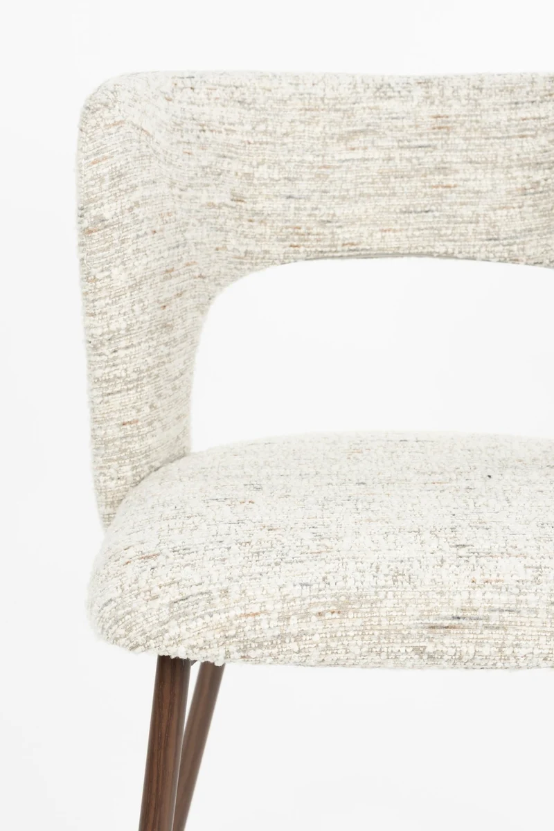 Chaise en tissu beige et métal Arven - The Cool Republic