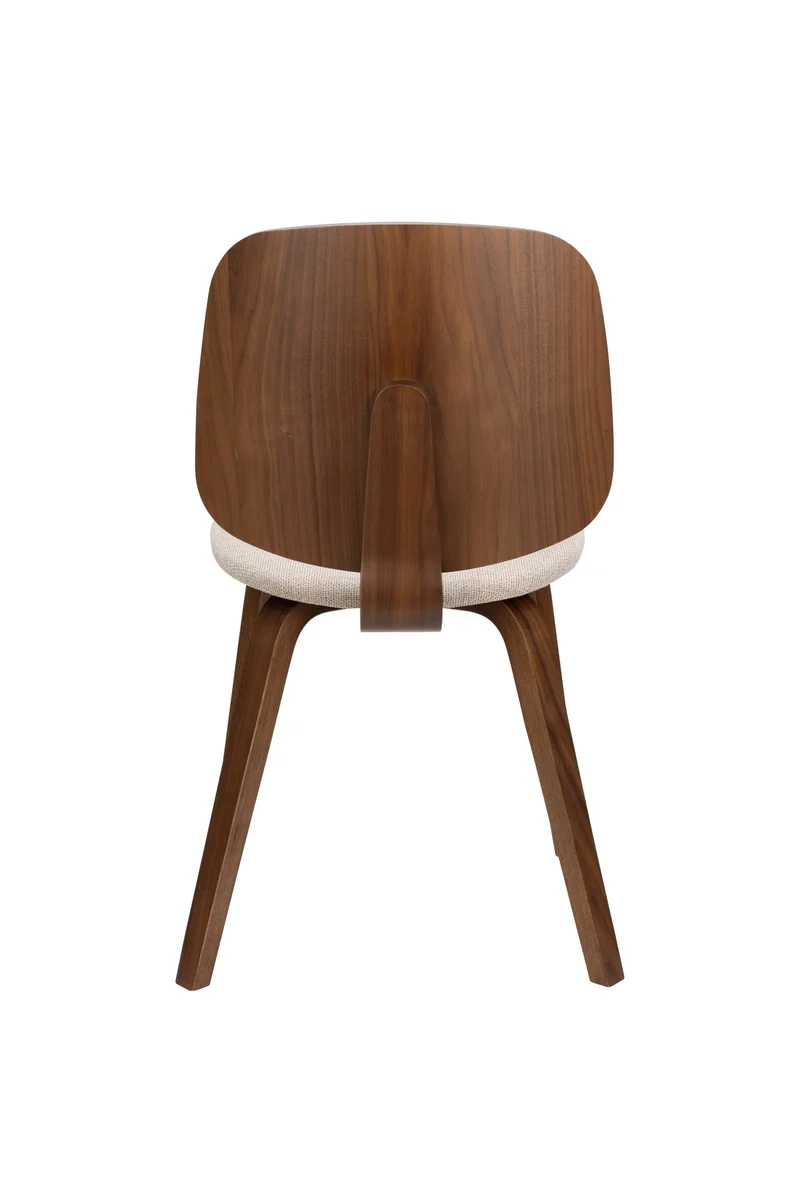 Chaise en bois d’hévéa marron et siège en tissu beige Oakley - The Cool Republic