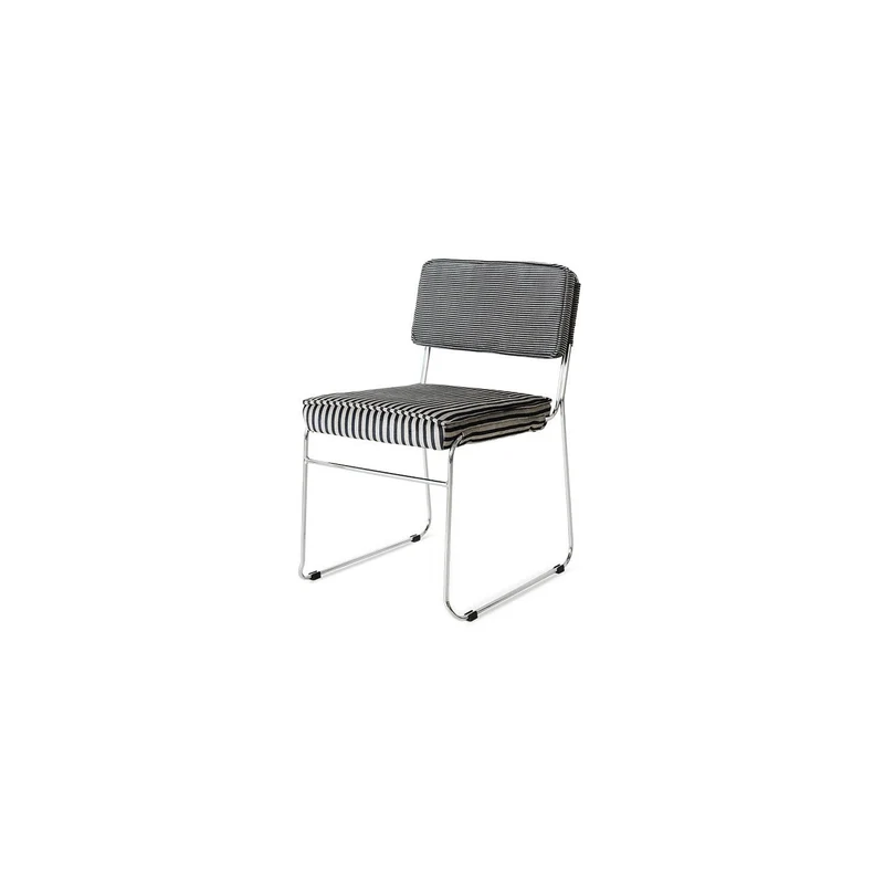 Chaise en acier chromé et tissu rayé 51,5x62,5x83,5cm Endless - HKliving