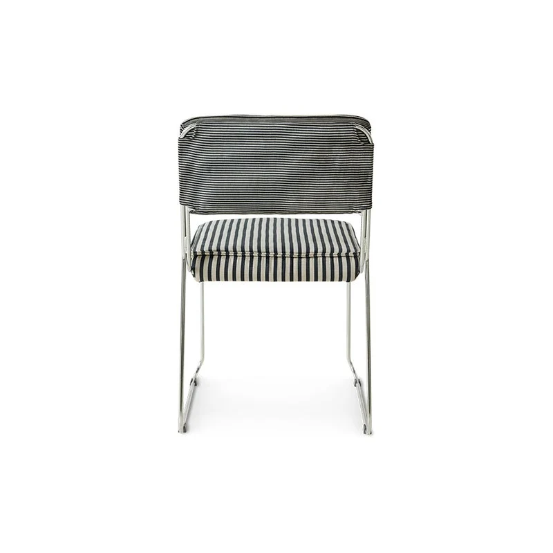 Chaise en acier chromé et tissu rayé 51,5x62,5x83,5cm Endless - HKliving