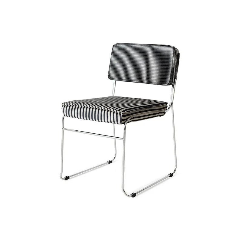 Chaise en acier chromé et tissu rayé 51,5x62,5x83,5cm Endless - HKliving