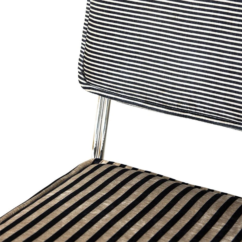 Chaise en acier chromé et tissu rayé 51,5x62,5x83,5cm Endless - HKliving