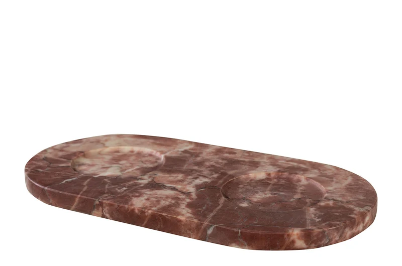Bols et plateau en marbre rose 23x12x6,5cm Coletta - Versmissen
