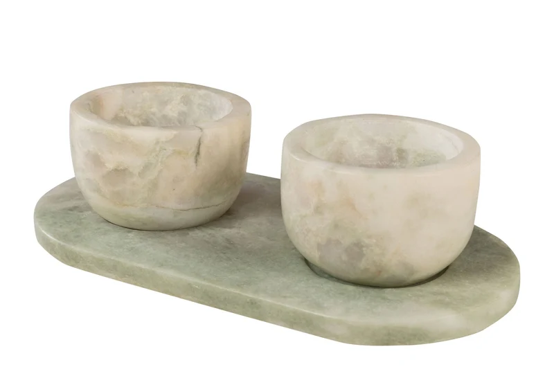 Bols et plateau en marbre vert 23x12x6,5cm Coletta - Versmissen