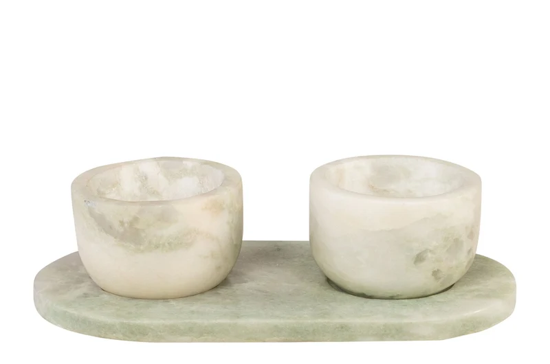 Bols et plateau en marbre vert 23x12x6,5cm Coletta - Versmissen