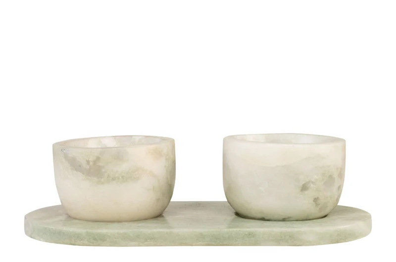 Bols et plateau en marbre vert 23x12x6,5cm Coletta - Versmissen