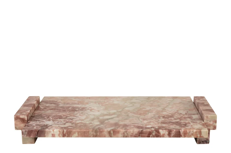 Plateau rectangulaire en marbre rose 40x25x6cm Stanton - Versmissen