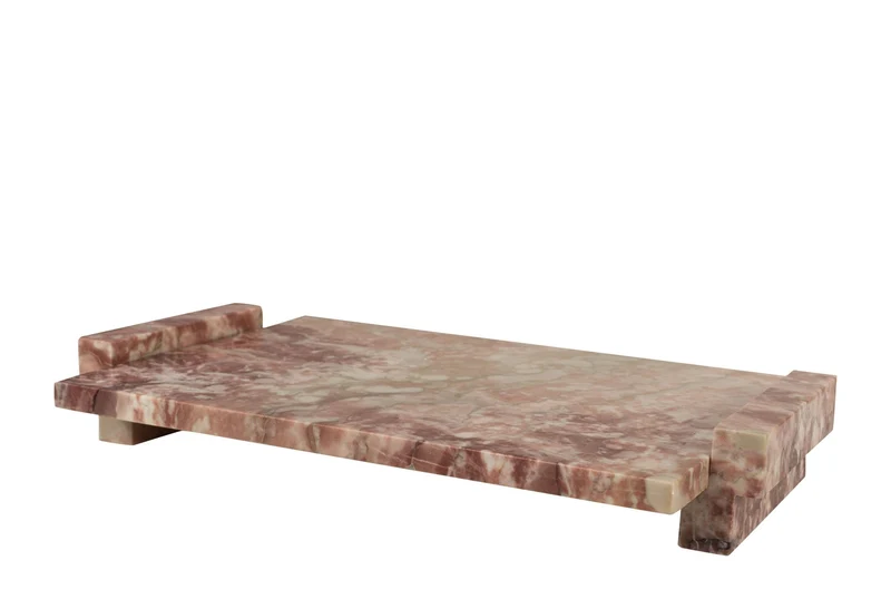 Plateau rectangulaire en marbre rose 40x25x6cm Stanton - Versmissen