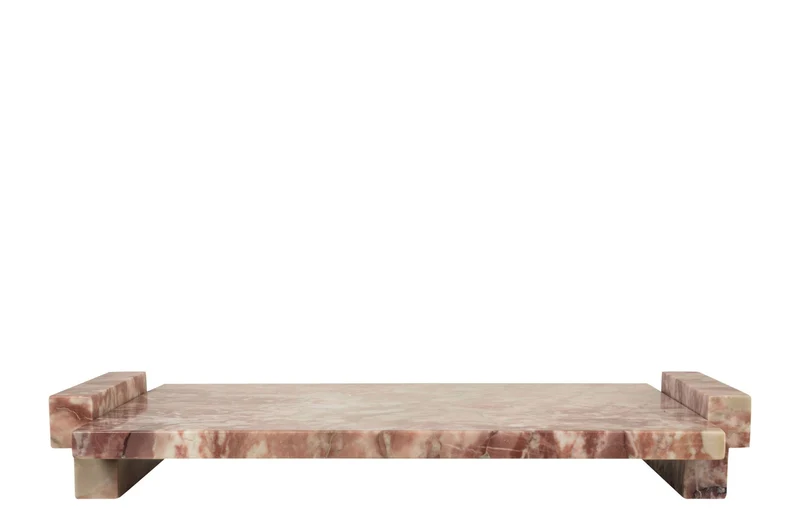 Plateau rectangulaire en marbre rose 40x25x6cm Stanton - Versmissen
