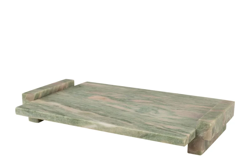 Plateau rectangulaire en marbre vert 40x25x6cm Stanton - Versmissen