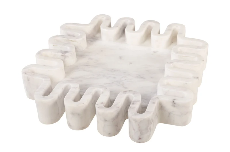 Plateau en marbre blanc carré 29x5cm Aiko - Versmissen
