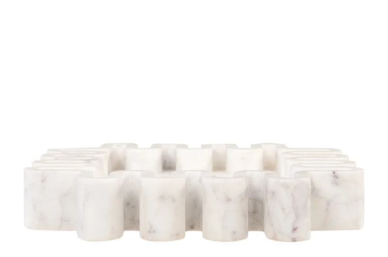 Plateau en marbre blanc carré 29x5cm Aiko - Versmissen