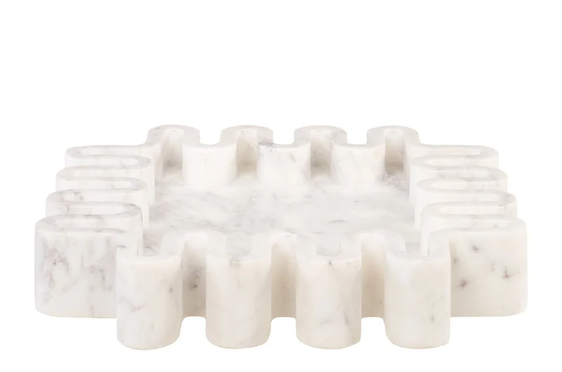 Plateau en marbre blanc carré 29x5cm Aiko - Versmissen