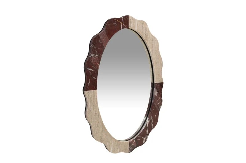 Miroir oval en marbre bicolore 65x3x91cm Celine - Versmissen