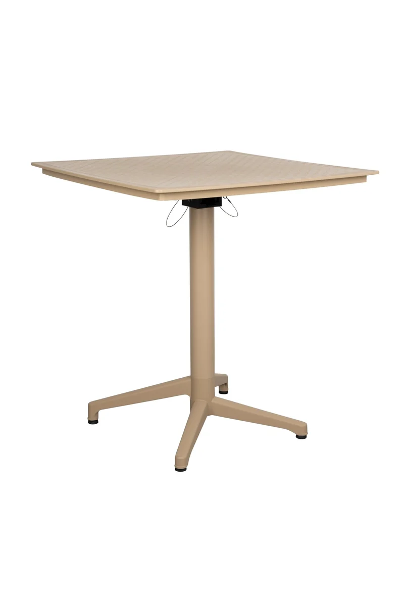Table bistrot d'extérieur carrée en métal beige 70 x 70 x 76 cm Cala - The Cool Republic