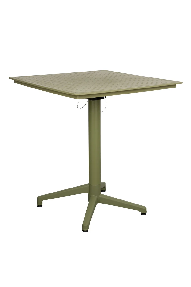 Table bistrot d'extérieur carrée en métal vert 70 x 70 x 76 cm Cala - The Cool Republic