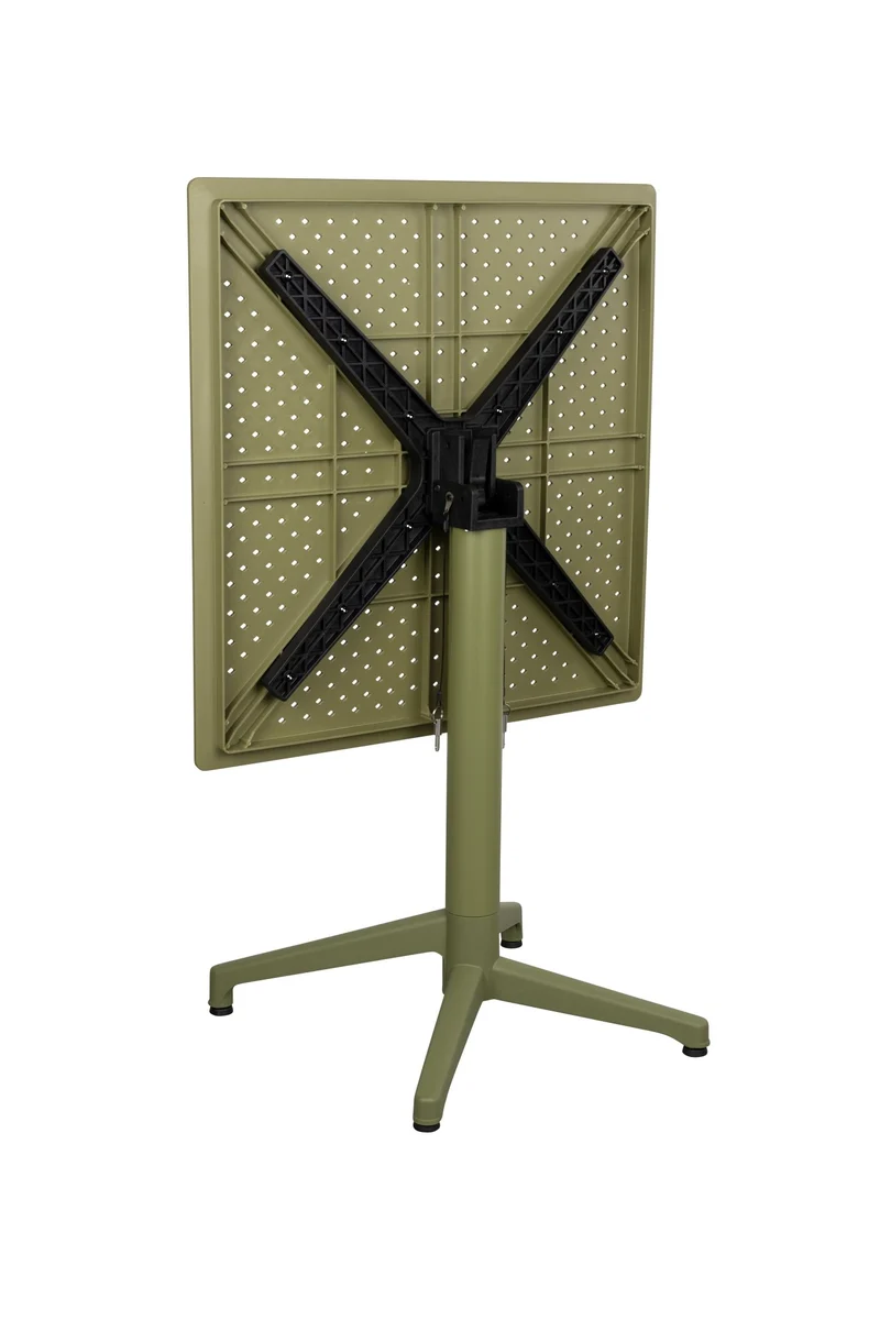 Table bistrot d'extérieur carrée en métal vert 70 x 70 x 76 cm Cala - The Cool Republic