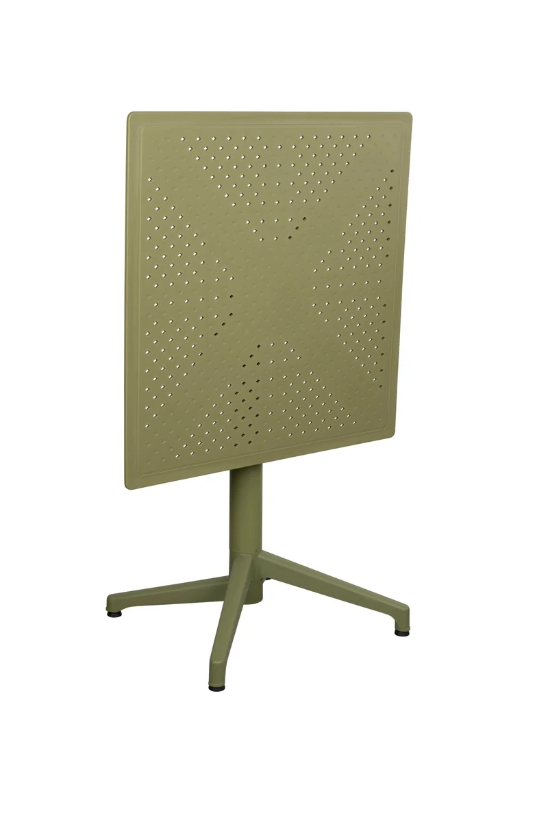 Table bistrot d'extérieur carrée en métal vert 70 x 70 x 76 cm Cala - The Cool Republic