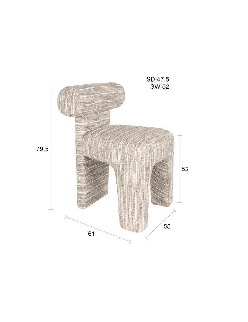 Chaise en tissu beige Vania - The Cool Republic