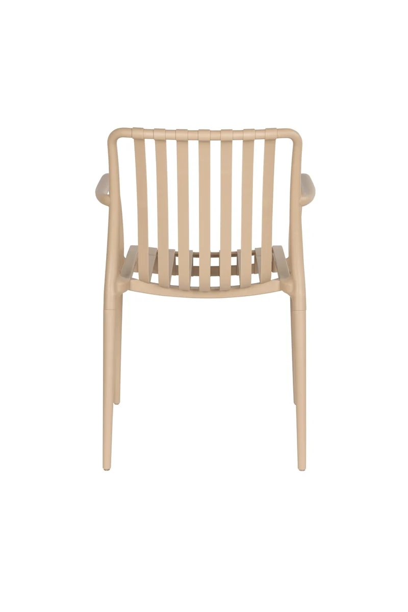 Chaise d'extérieur avec accoudoirs en plastique beige Cala - The Cool Republic