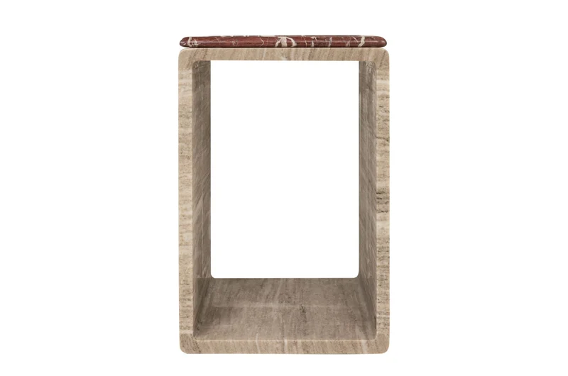 Table d'appoint en marbre beige 40x60cm Voya - Versmissen
