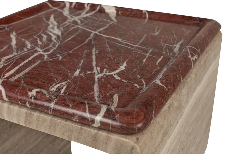 Table d'appoint en marbre beige 40x60cm Voya - Versmissen
