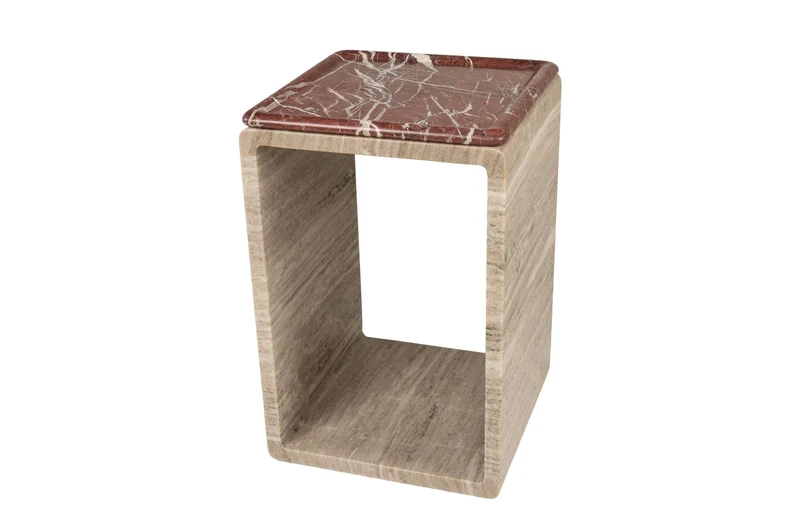 Table d'appoint en marbre beige 40x60cm Voya - Versmissen