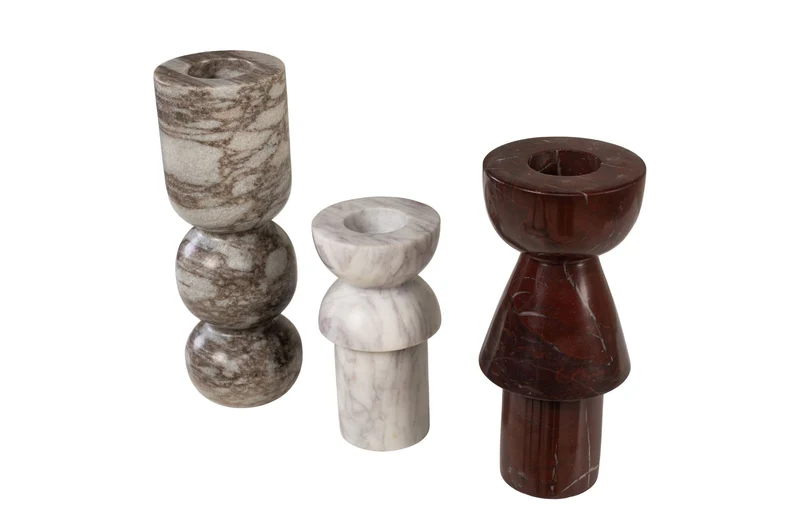 3 bougeoirs en marbre Alton - Versmissen