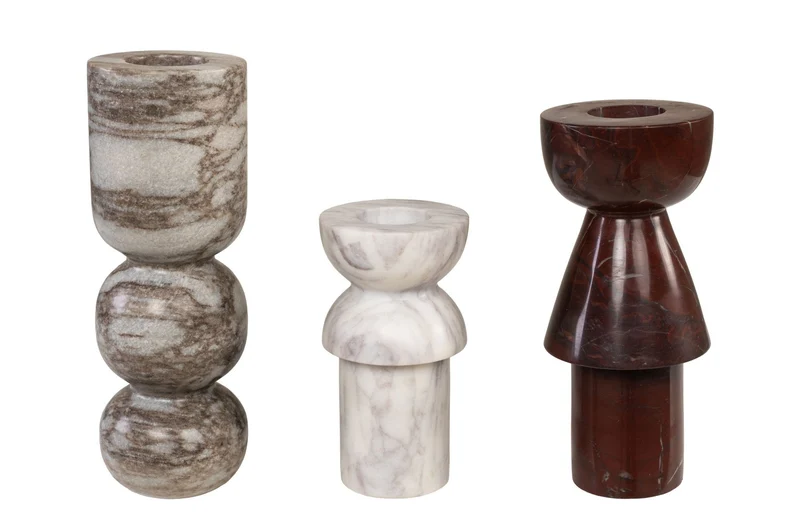 3 bougeoirs en marbre Alton - Versmissen