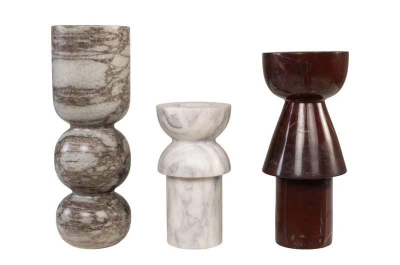 3 bougeoirs en marbre Alton - Versmissen