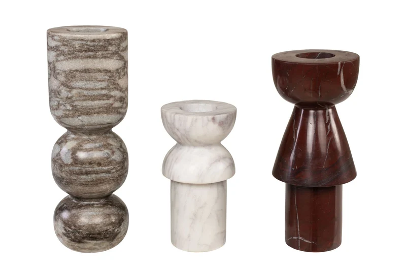 3 bougeoirs en marbre Alton - Versmissen