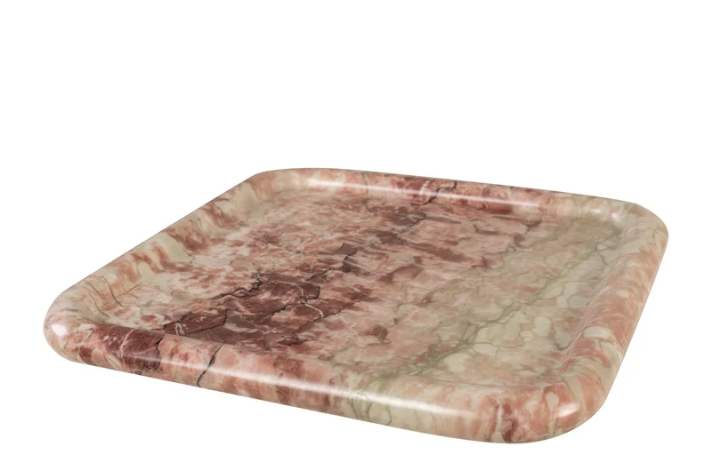 Plateau en marbre rose carré 40x3cm Saville - Versmissen