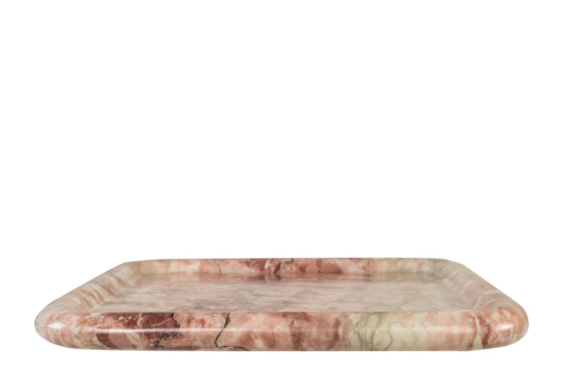 Plateau en marbre rose carré 40x3cm Saville - Versmissen