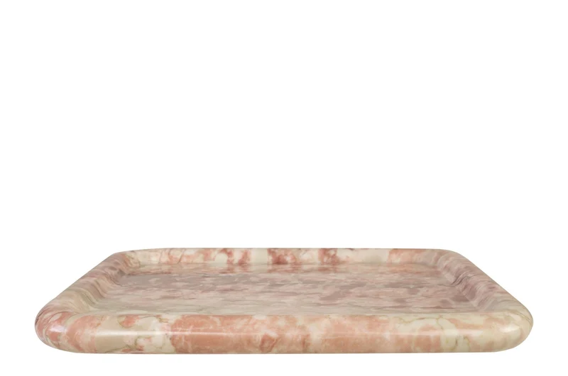 Plateau en marbre rose carré 40x3cm Saville - Versmissen