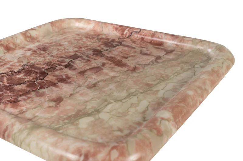 Plateau en marbre rose carré 40x3cm Saville - Versmissen