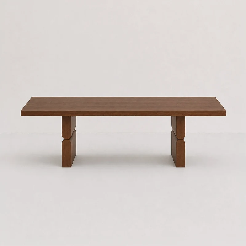 Table basse rectangulaire en bois teinté noyer 118 x 58 x 35 cm Noon - Nobodinoz