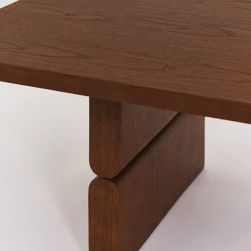 Table basse rectangulaire en bois teinté noyer 118 x 58 x 35 cm Noon - Nobodinoz