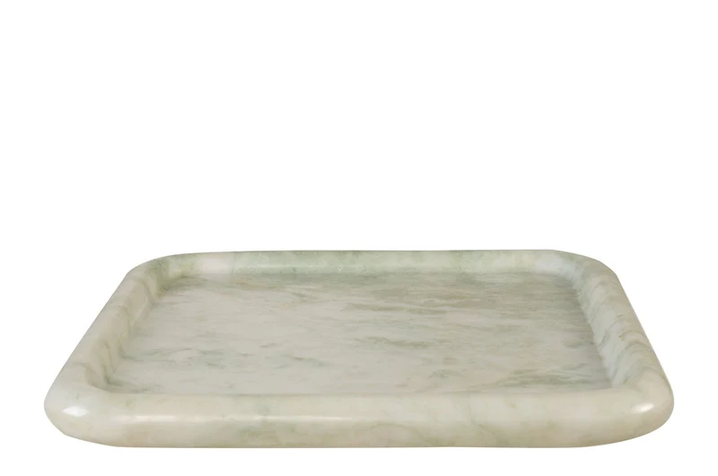 Plateau en marbre blanc carré 40x3cm Saville - Versmissen