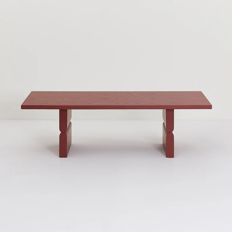 Table basse rectangulaire en bois teinté rouge brulé 118 x 58 x 35 cm Noon - Nobodinoz