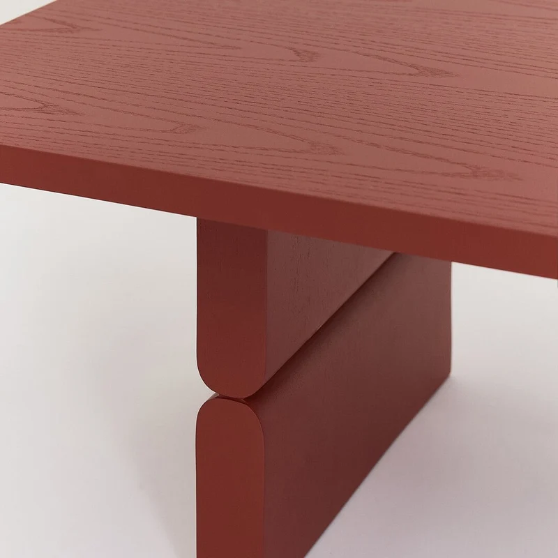 Table basse rectangulaire en bois teinté rouge brulé 118 x 58 x 35 cm Noon - Nobodinoz