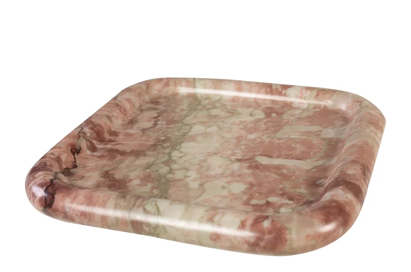 Plateau en marbre rose carré 30x3cm Saville - Versmissen