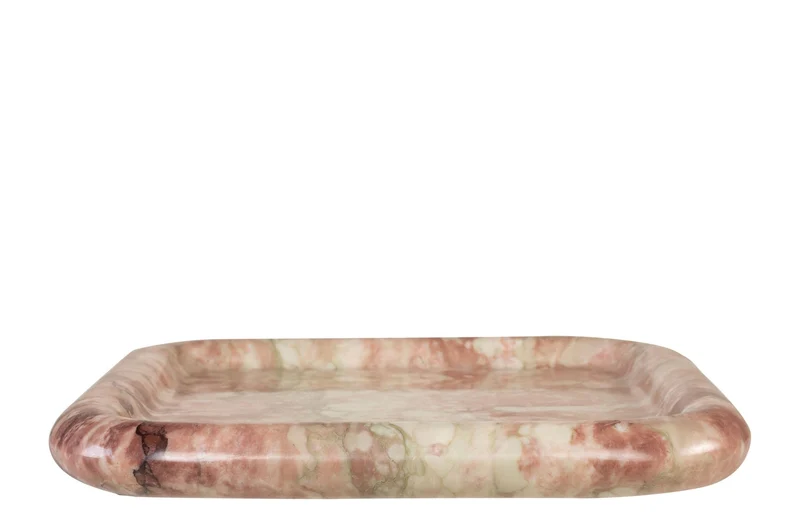 Plateau en marbre rose carré 30x3cm Saville - Versmissen