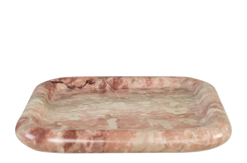 Plateau en marbre rose carré 30x3cm Saville - Versmissen