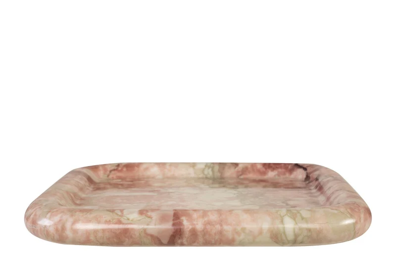 Plateau en marbre rose carré 30x3cm Saville - Versmissen