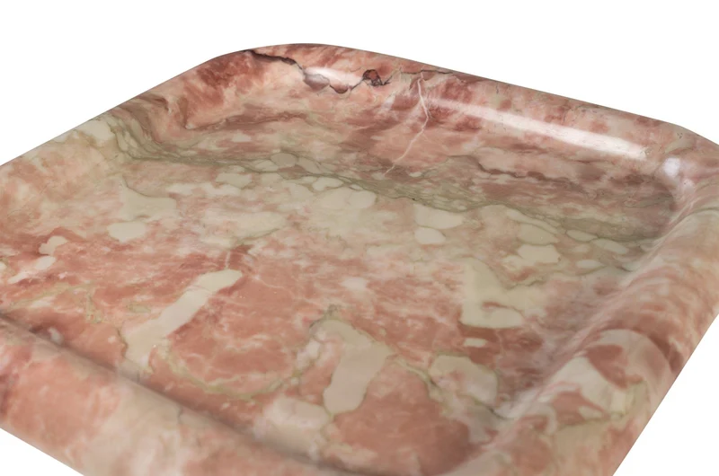Plateau en marbre rose carré 30x3cm Saville - Versmissen